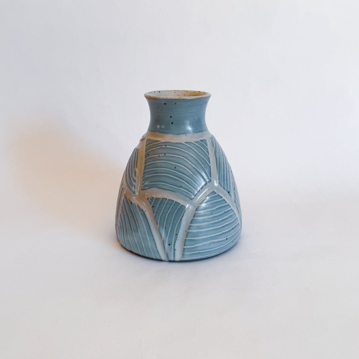 Blue carved vase