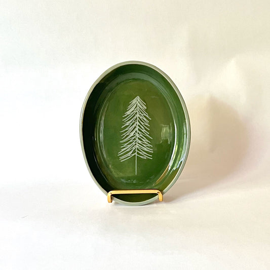 Evergreen oval serving platter