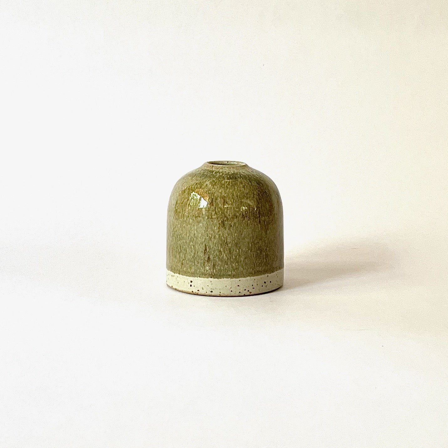 Olive rounded bud vase