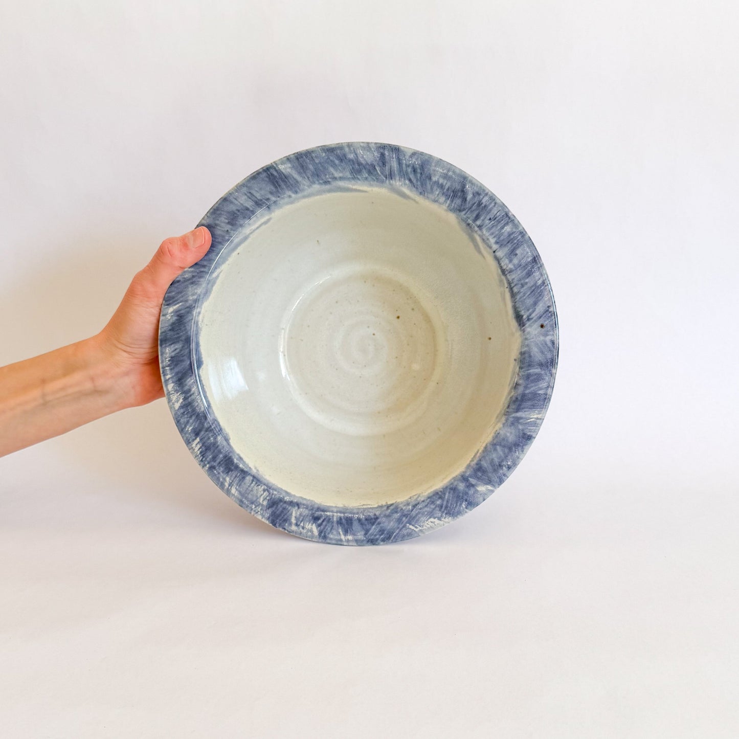 Brushed serving bowl