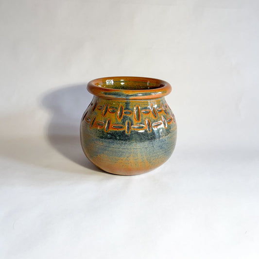 Woo Blue Bubble Rim Vase