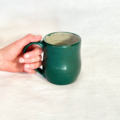 Turquoise speckled mug