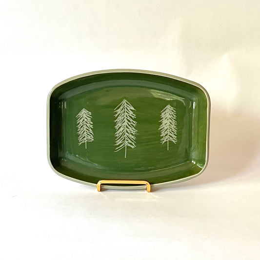 Evergreen serving platter