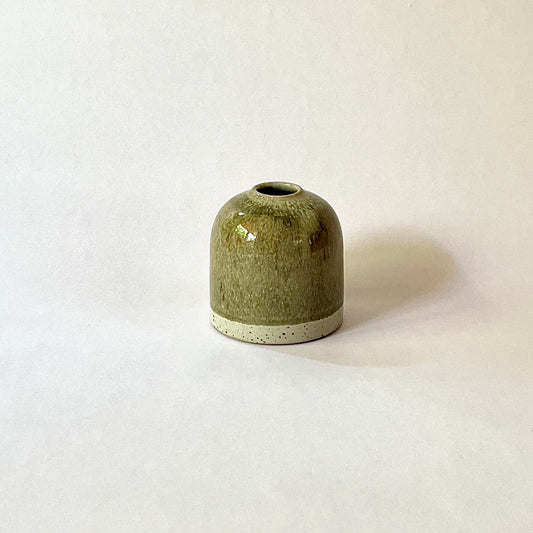 Olive rounded bud vase