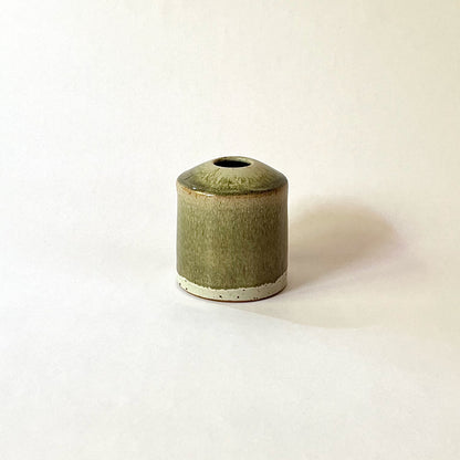 Olive squared bud vase