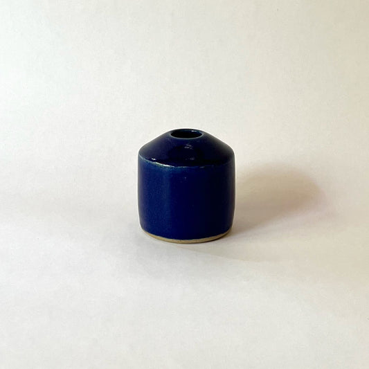 Blue squared bud vase