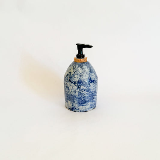 Navy blue soap dispenser