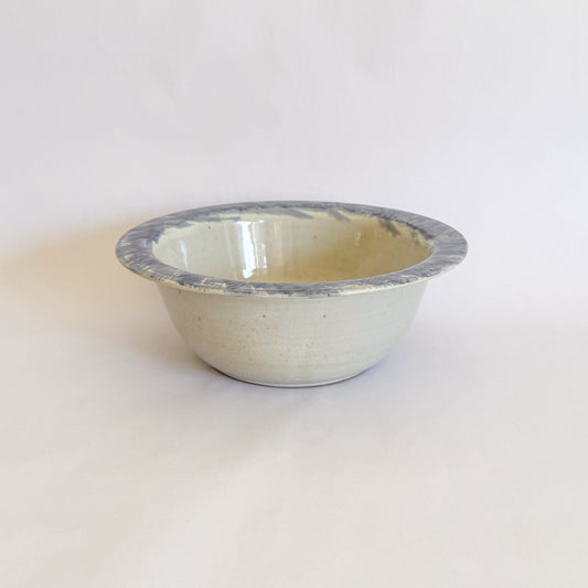 Brushed serving bowl